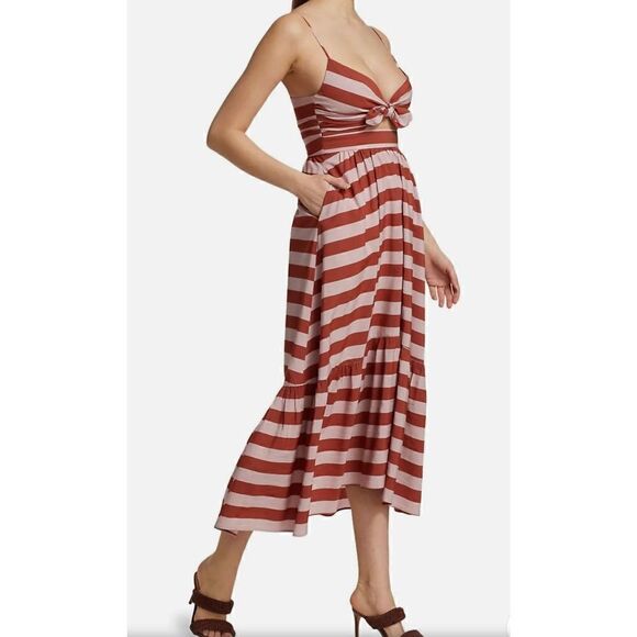 ALC Laurel Maxi Dress in Rust & Lavender Stripe NWT Size 8 - Picture 2 of 10